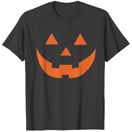 Halloween orange Jack o lantern pumpkin face T-shirt