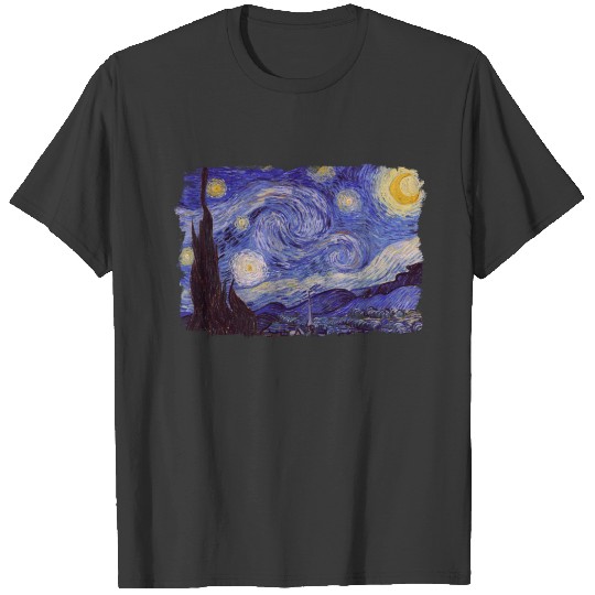 Vincent Van Gogh Starry Night Vintage Fine Art T-shirt