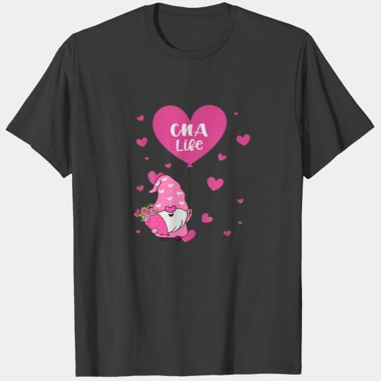 CNA Life Valentine Gnome Nurse Valentines Day T-shirt