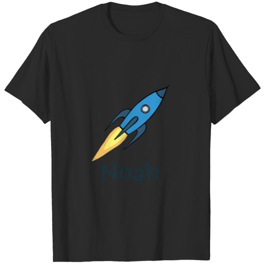 Discover Blue Rocket Ship Outer Space Personalized Boy Cute T-shirt
