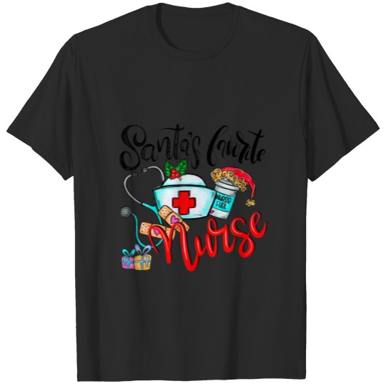 Discover Santa's Favorite Nurse Funny Nurse Christmas Holid T-shirt