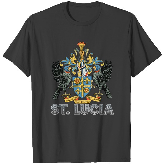 St. Lucia High Quality Coat of Arms T-shirt