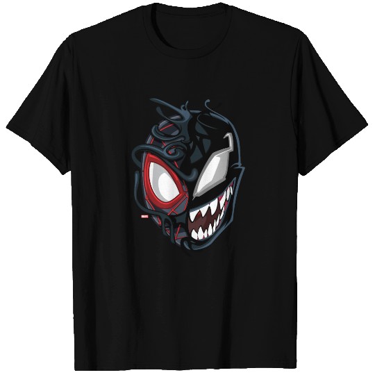 Dual Spider-Man Miles Morales & Venom Head T-shirt