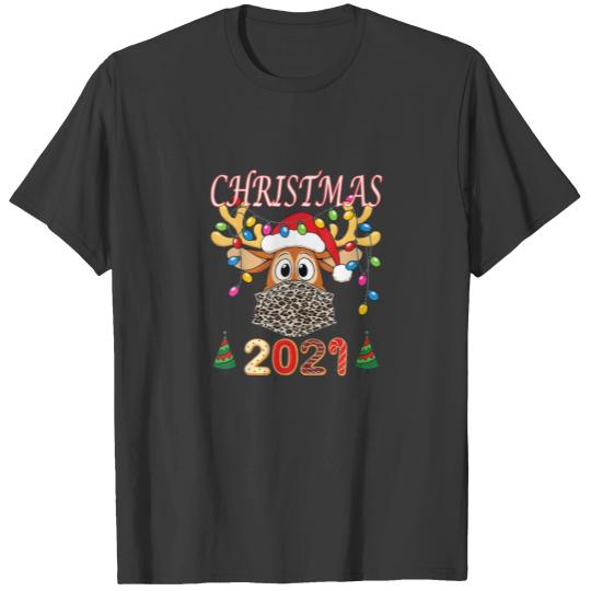 Matching Family Christmas 2021 Leopard Rudolph Rei T-shirt