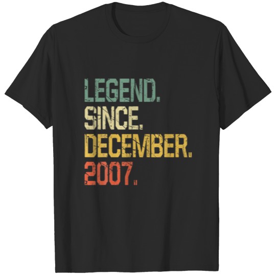 Discover Legend Since Decemeber 2007 Boys Girls Vintage 14 T-shirt