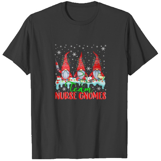 Team Nurse Gnomes Christmas Lights Gnome Nurse Nur T-shirt