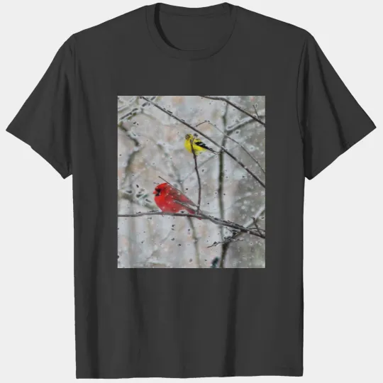 Goldfinch And Cardinal T-shirt
