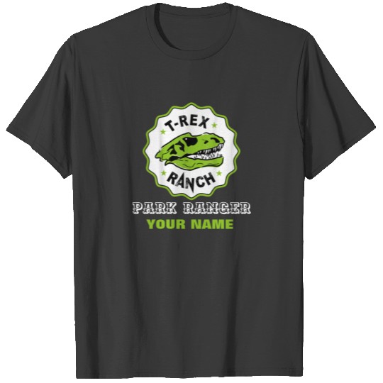 Customize this funny T-Rex Ranch Park Ranger T-shirt