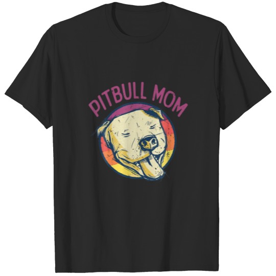 Discover Retro Pitbull Mom Gift Dog Lover Pet Mother Mama T-shirt