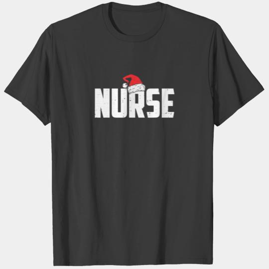 Nursing Nurse Santa Hat Christmas Funny CNA Nurse T-shirt