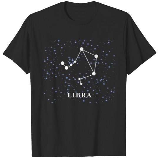 Libra Zodiac Constellation Design T-shirt
