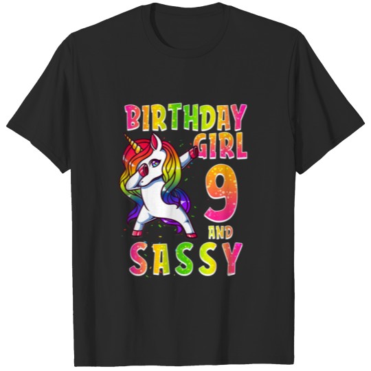 Discover 9Th Birthday Girl Dabbing Unicorn 9 Years Old And T-shirt