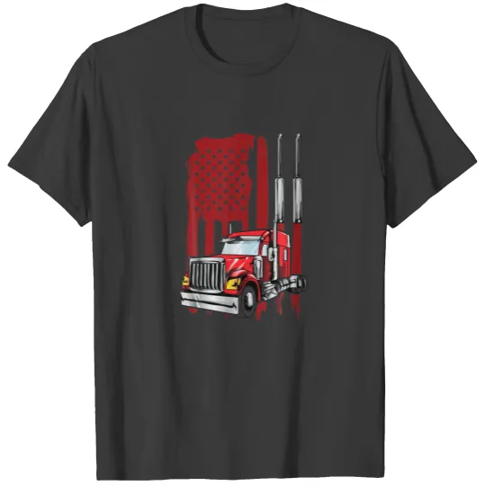American Flag Semi Truck Driver Gifts Truck Lovers T-shirt