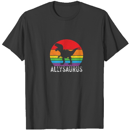 Allysaurus Dinosaur T Rex Rainbow Flag Ally LGBT P T-shirt
