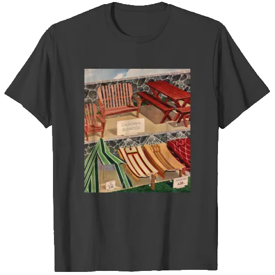 Kitsch Vintage Retro Redwood Suburban Furniture T-shirt