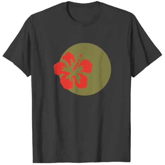 Red Hibiscus Flower Custom Design T-shirt
