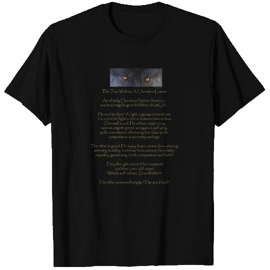 TWO WOLVES CHEROKEE TALE Destroyed T-shirt