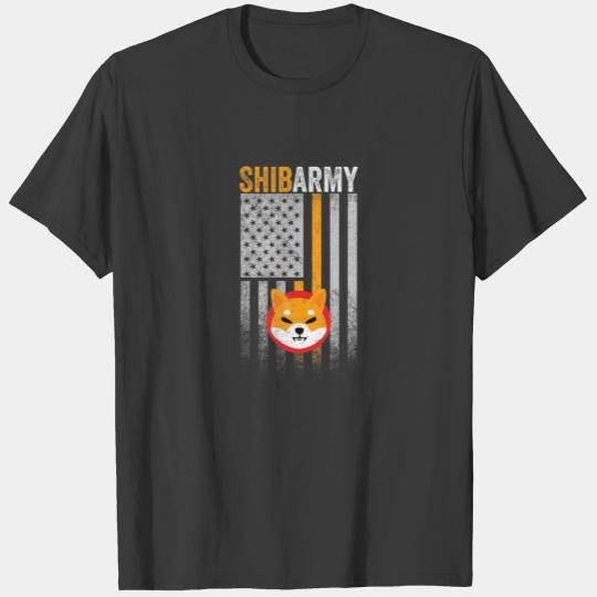 Shiba Army Flag USA Crypto Token Funny Shiba Inu C T-shirt