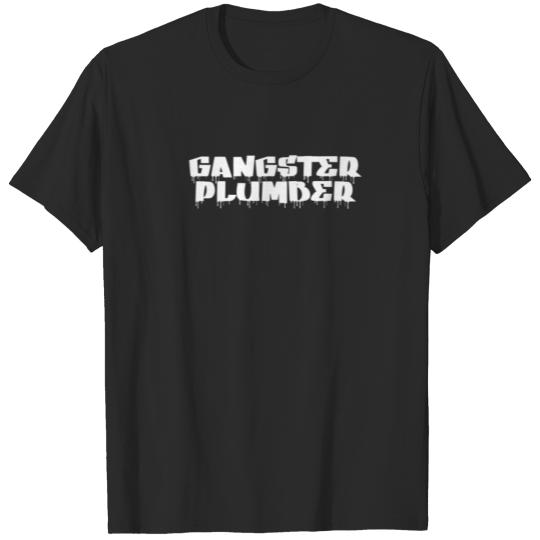 Gangster Plumber Word Design T-shirt