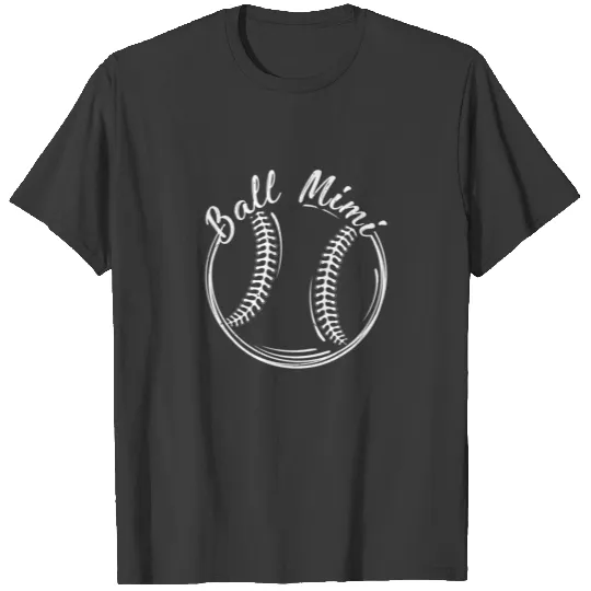 Cute Funny Player Fan Baseball Mimi Women Mom Retr T-shirt