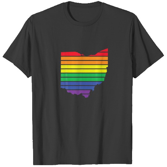 Discover Ohio LGBT LGBTQ LGBTQ  Bi Lesbian Rainbow Flag Gay T-shirt