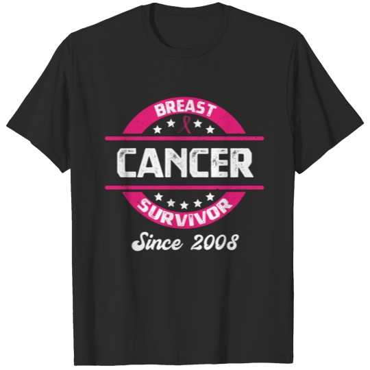 Awareness Breast Cancer Survivor Since 2008 Plus Size T-shirt