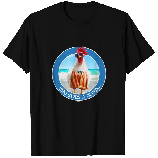 Rooster Dude Chillin' at Beach in Swim Trunks T-shirt