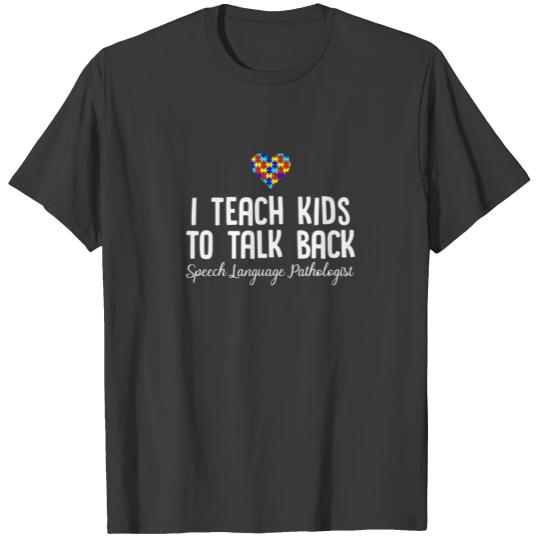 Speech Pathology Therapy Talk Autism Awareness Mon T-shirt