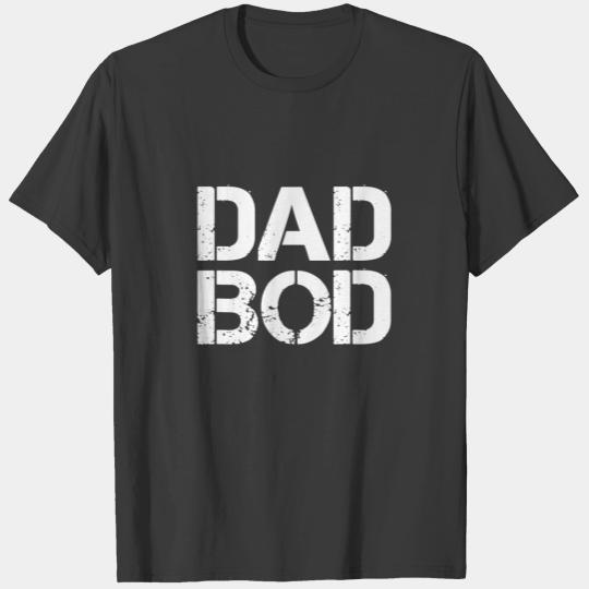 Dad Bod Rough Strong 90s White Stencil Text T-shirt