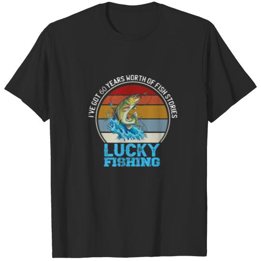 60Th Birthday Fisherman Bday Bass Lucky Fishing To T-shirt