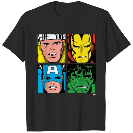 Thor, Iron Man, Captain America, Hulk Pattern T-shirt