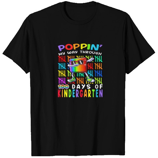 Poppin' My Way Through 100 Days Of Kindergarten 10 T-shirt