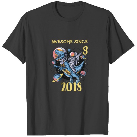 Awesome Since 2018 3th Birthday Kids Dinousar Sleeveless T-shirt