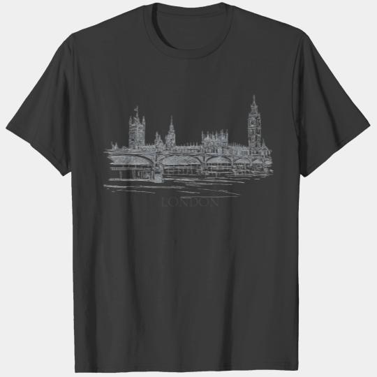 London Bridge Big Ben Pen and Ink Drawing Sweat T-shirt