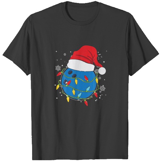 Christmas Bowling Ball Santa Hat Funny Christmas X T-shirt