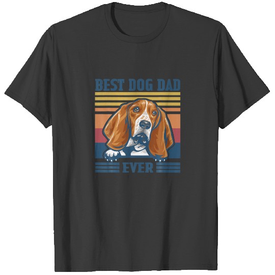 Mens Best Basset Hound Dad Ever Funny Dog Dad Fath T-shirt