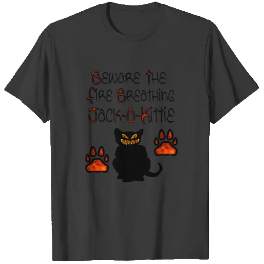 Fire Breathing Jack-O-Kittie T-shirt