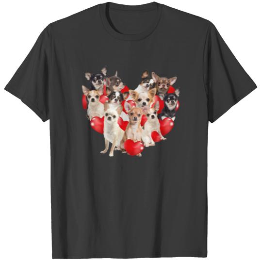 Cute Valentine's Day Chihuahua Dog Heart Puppy Swe T-shirt