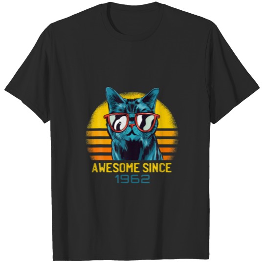 Discover Vintage Cat W/ Sunglass I Awesome Since 1962 - 60T T-shirt