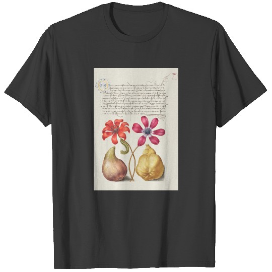 Poppy Anemones, Caterpillar, Fig, and Quince T-shirt