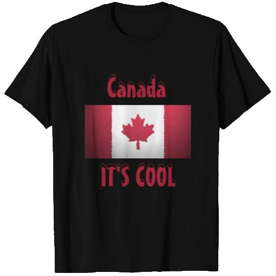 Canada It's Cool Flag  with Snakeskin Texture T-shirt