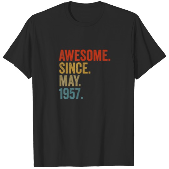 Discover Awesome Since May 1957 65Th Birthday Vintage Retro T-shirt