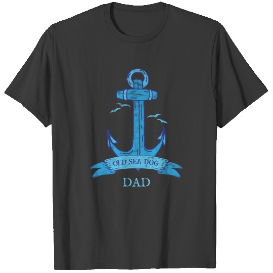 Nautical Old Sea Dog Vintage Weathered Anchor T-shirt