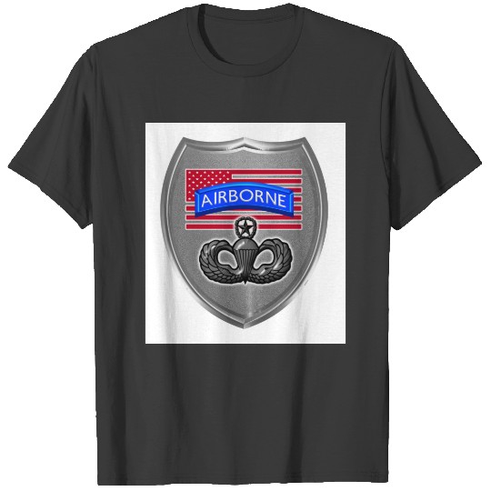 Airborne Wings with Shield Gift T-shirt