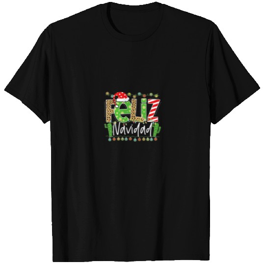Feliz Navidad Cactus Spanish Christmas Matching Pa T-shirt