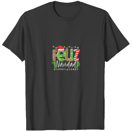 Feliz Navidad Cactus Spanish Christmas Matching Pa T-shirt