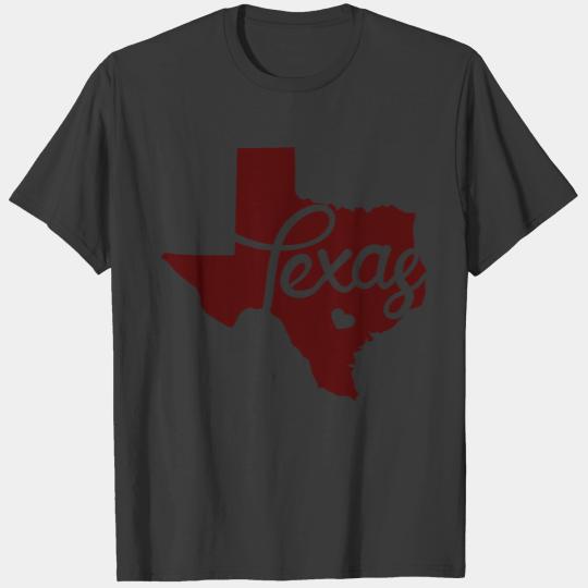 Maroon Texas Heart T-shirt
