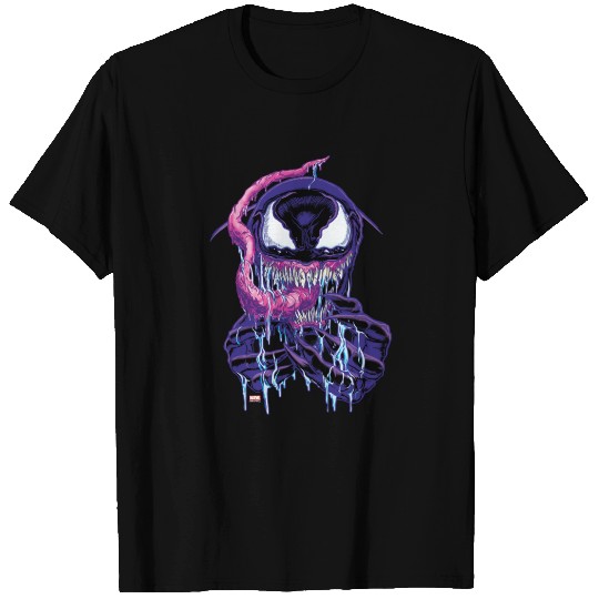 Drooling Purple Venom Illustration T-shirt