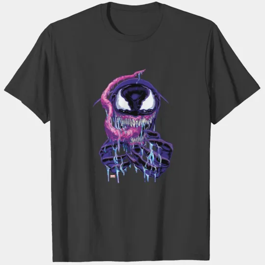 Drooling Purple Venom Illustration T-shirt