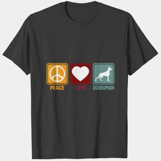 Doberman Dog German Peace Love Funny Sleeveless T-shirt
